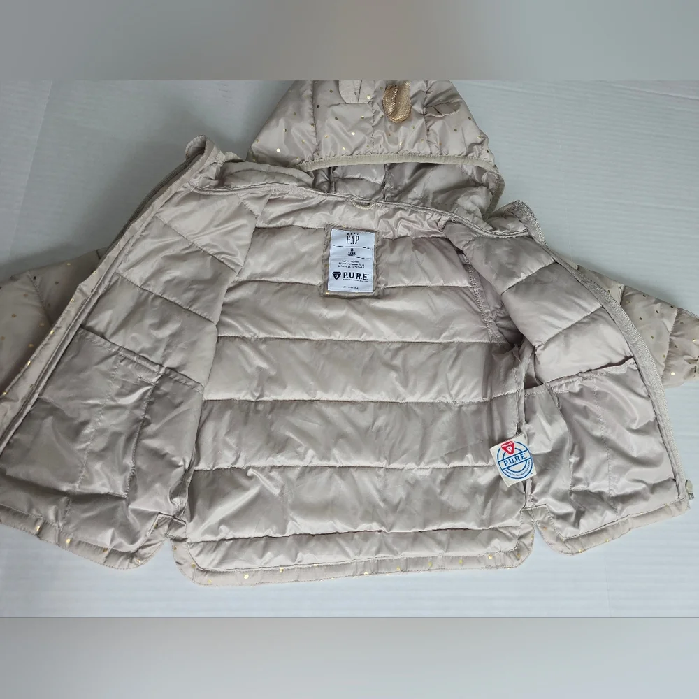 GAP Kids Unicorn Puffer Jacket - Beige